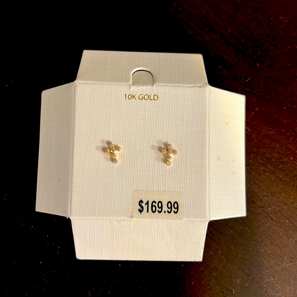 Brand New Diamond Cross Earrings